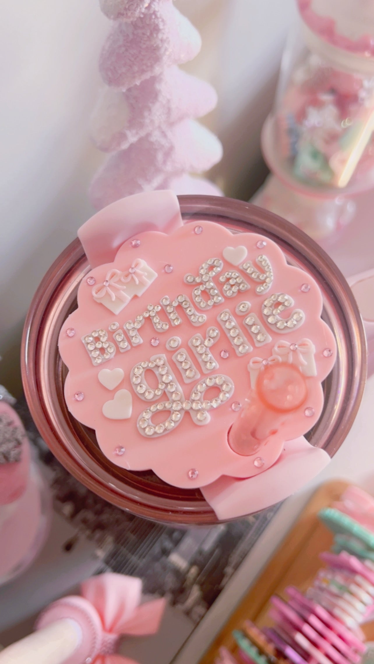 Luxury Stanley Lid Topper | Birthday Girlie