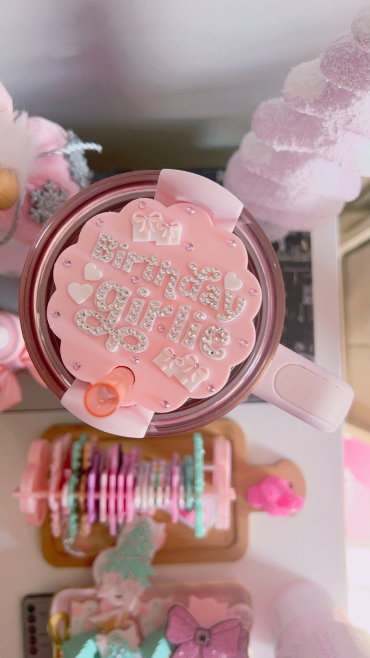 Luxury Stanley Lid Topper | Birthday Girlie