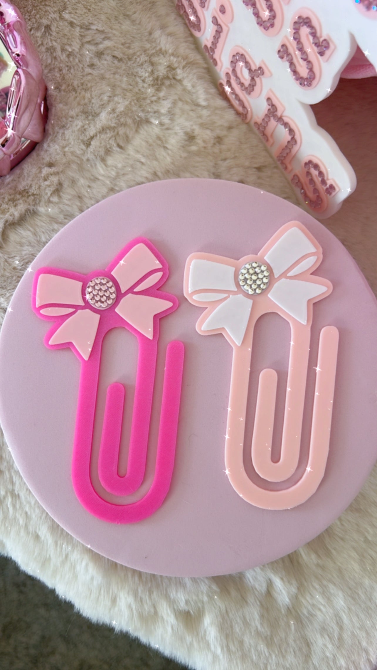 Sparkly Side Bow Bookmark/Paperclip | XL | +Colors | 2mm Thick Version