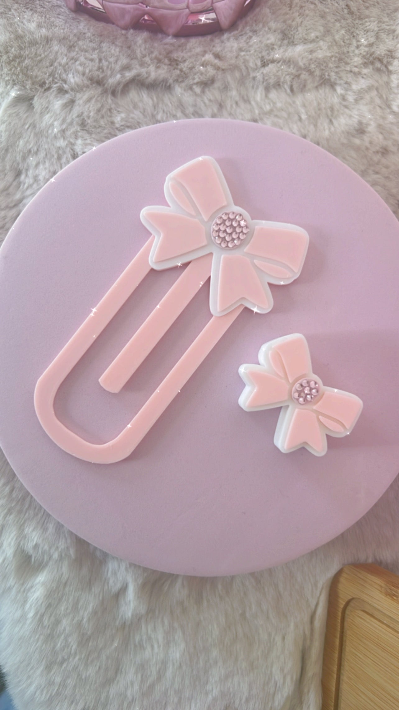 Sparkly Bow Bookmark/Paperclip & Matching Straw Topper | XL | +Colors | Bundle