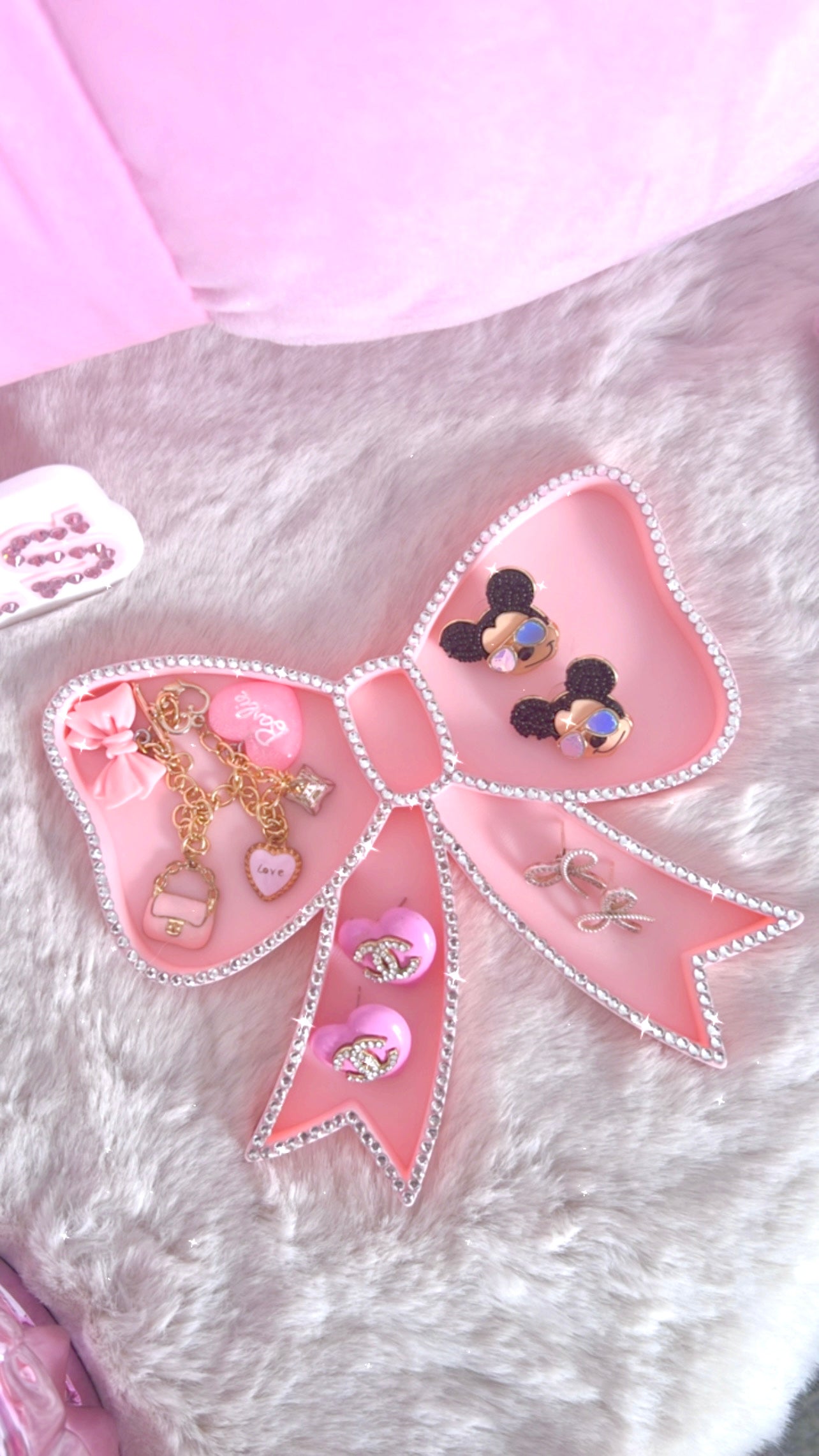 Bow Bling Jewelry Tray | Cute Girly Organizer for Earrings & Accessories