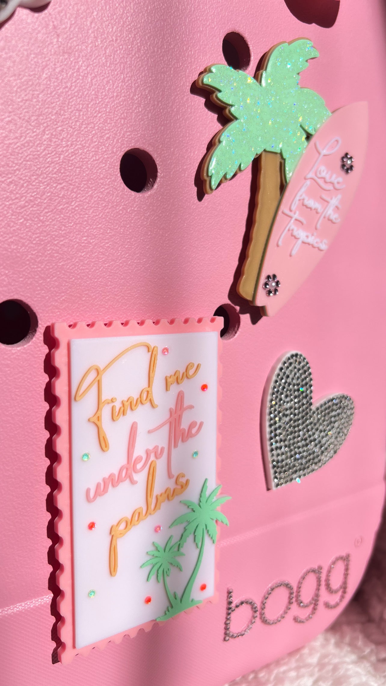 Find me under the Palms | Bogg Bag Charm | Simple Modern Beach Bag Charm