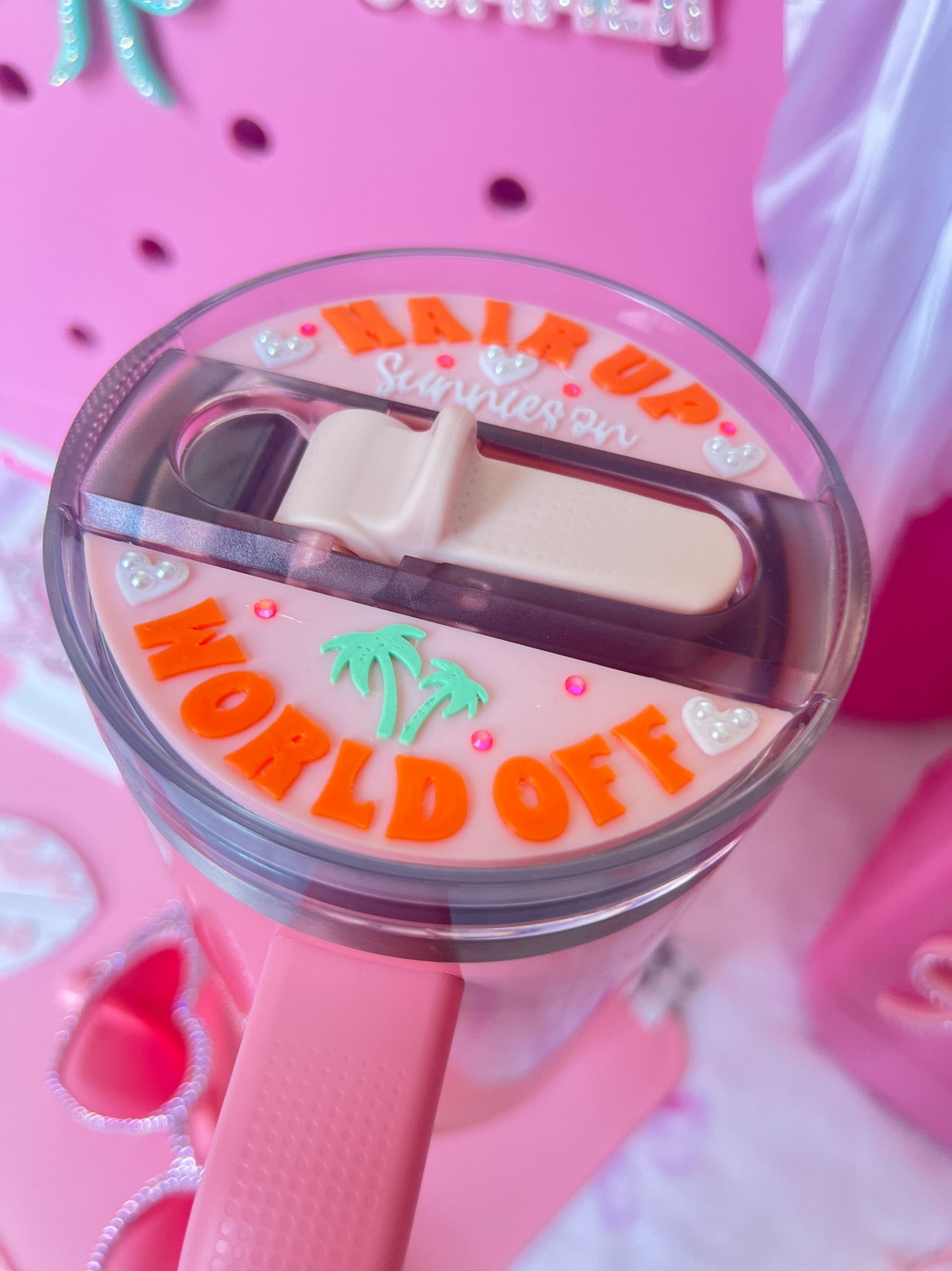 Stanley ProTour Lid Topper | Hair Up, Sunnies on & World Off | Sparkly | Summer Topper