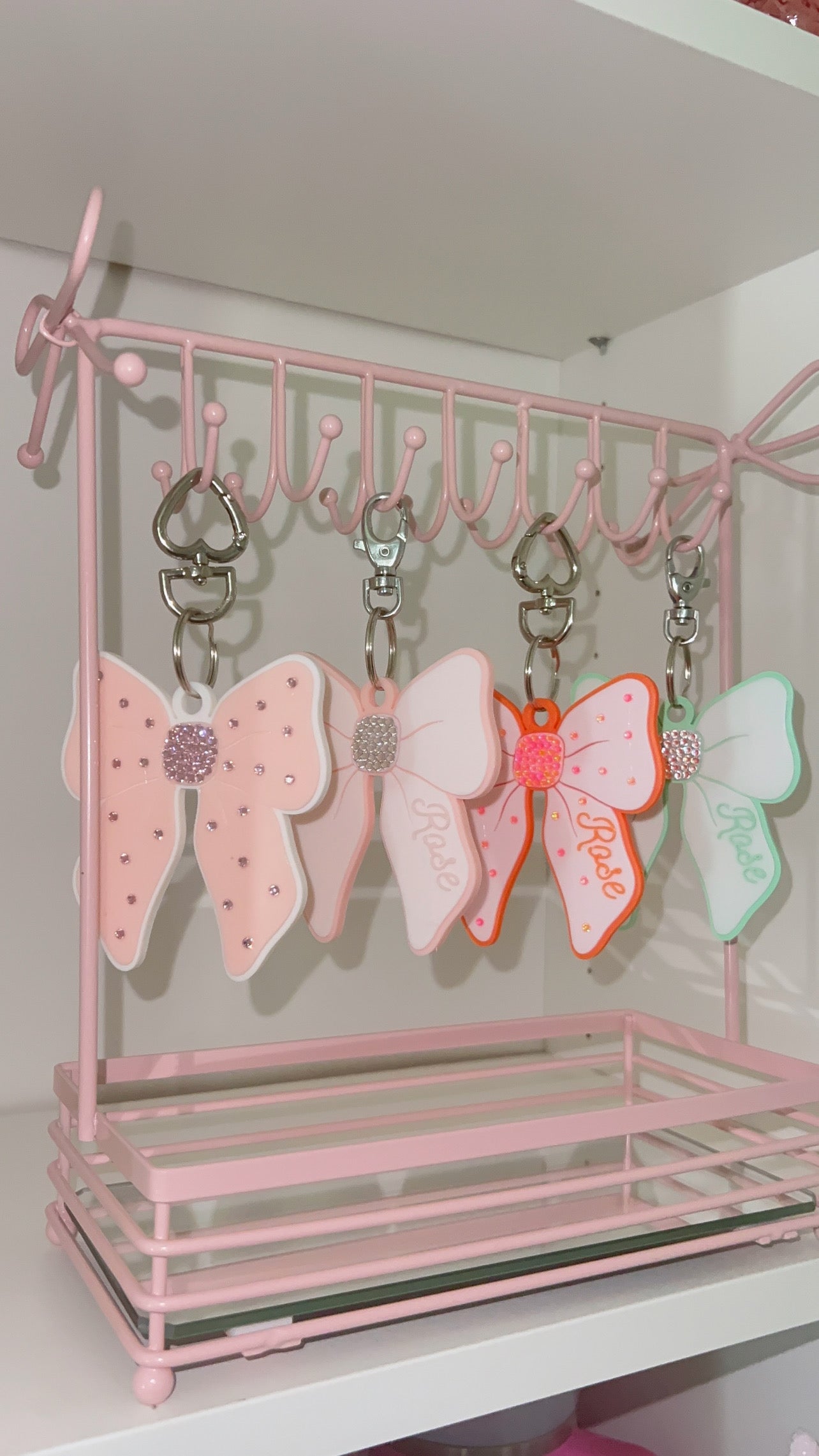 Luxury Sparkle Bow Bag Charm | Customizable
