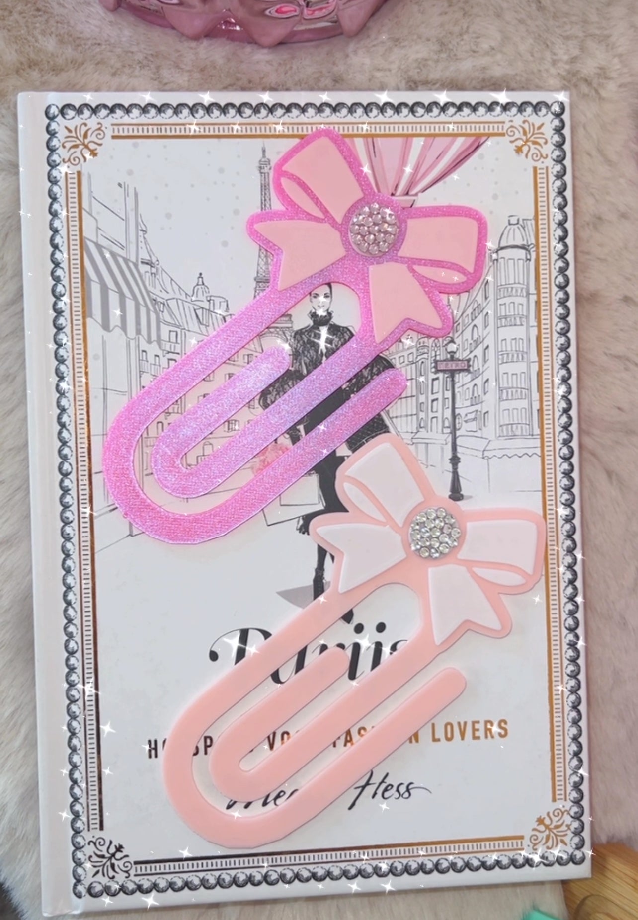 Sparkly Side Bow Bookmark/Paperclip | XL | +Colors | 2mm Thick Version