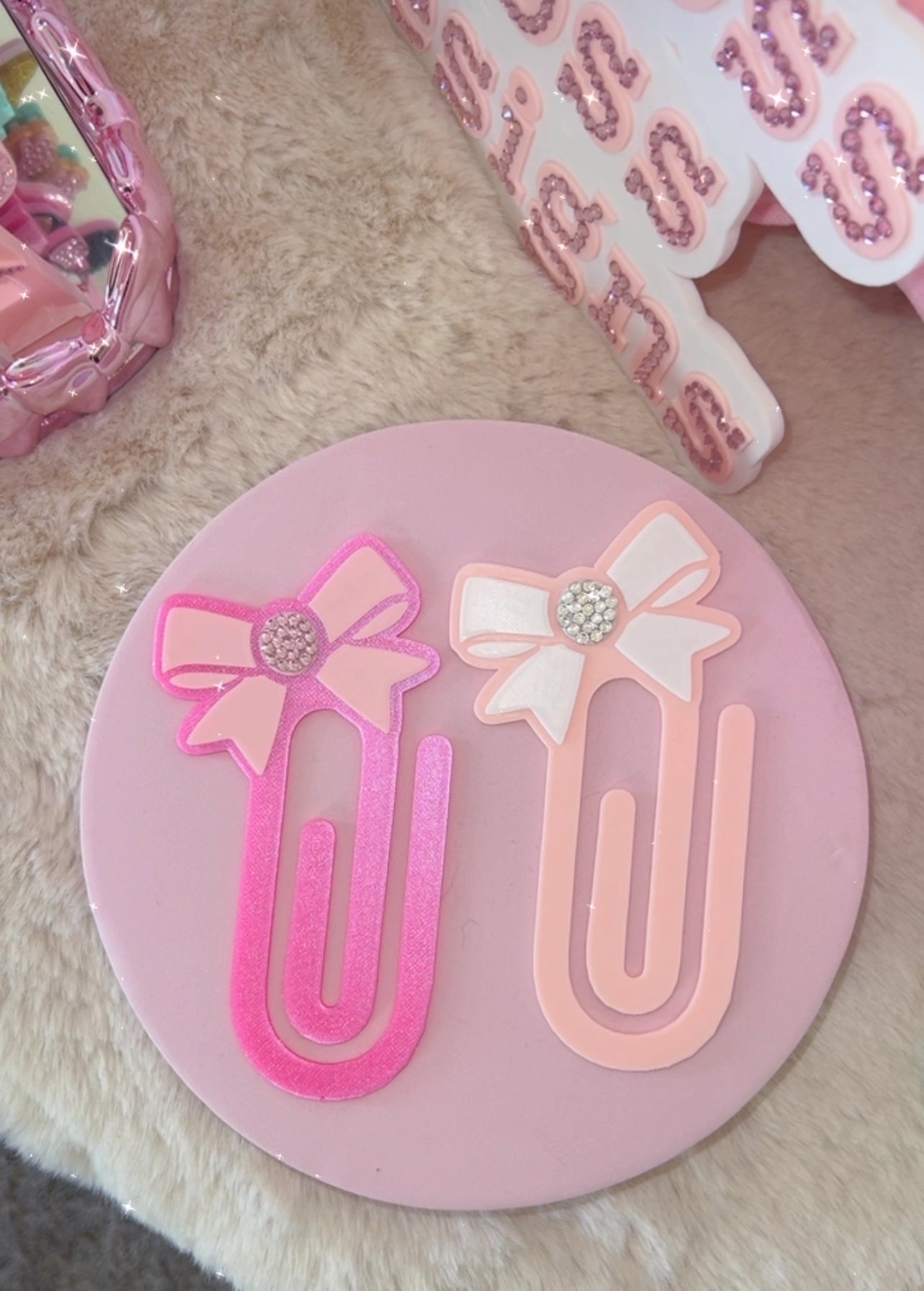 Sparkly Side Bow Bookmark/Paperclip | XL | +Colors | 2mm Thick Version