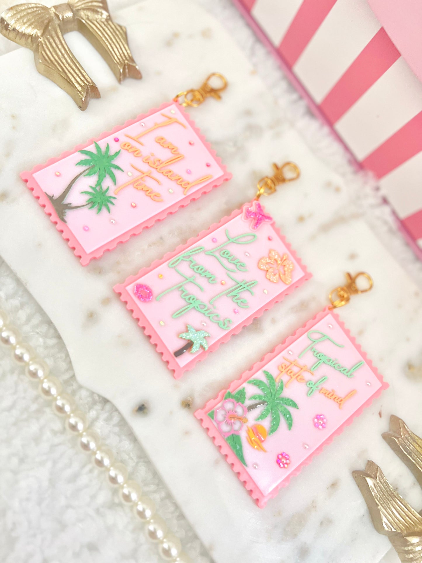 Love From The Tropics Bag Charm | Keychain | Bogg Bag Charm | Stanley Lid Topper | Bundle Options Available