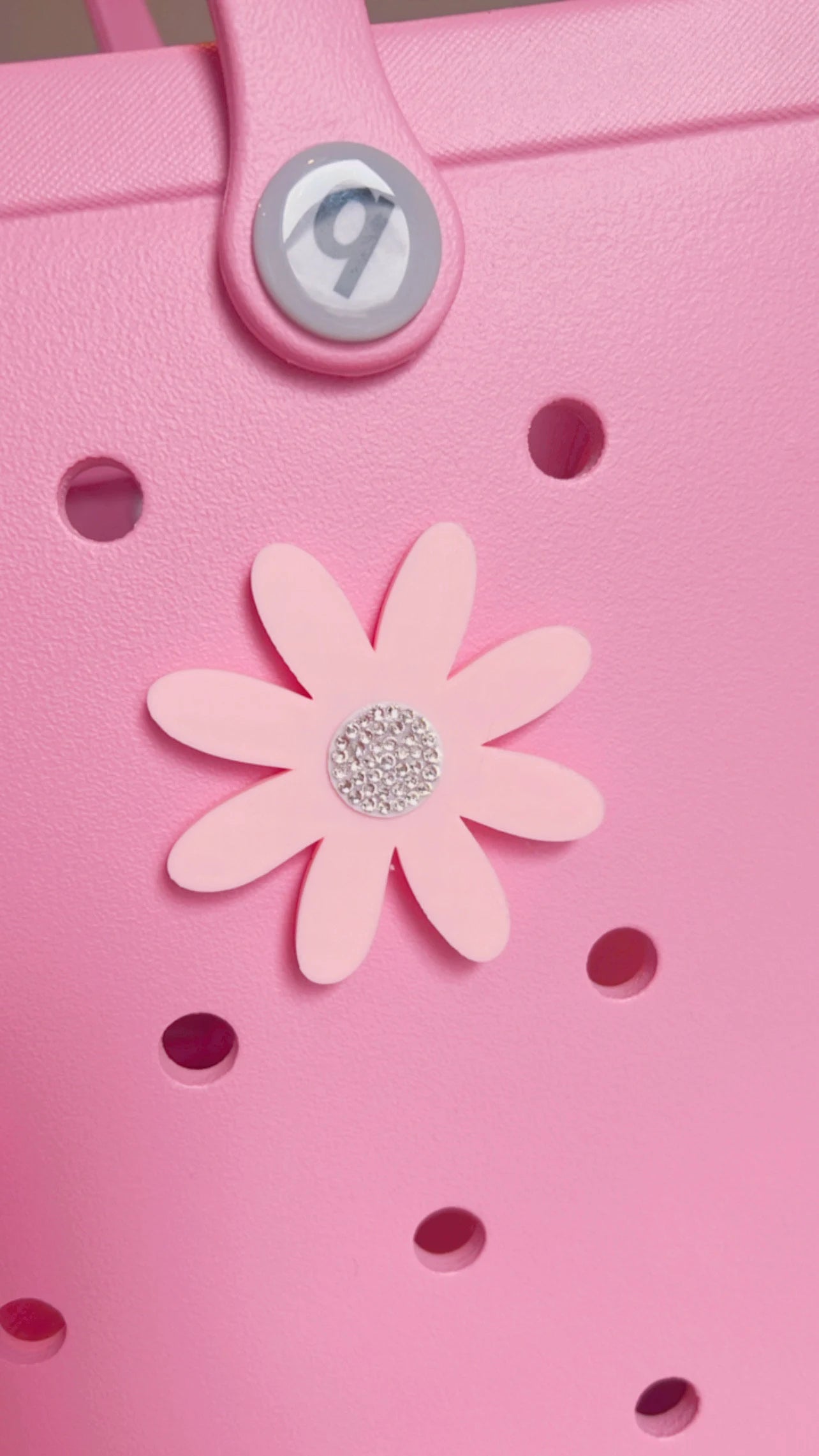 Bogg Bag - Simple Modern Beach Bag Accessories | Sparkly Flower Charm