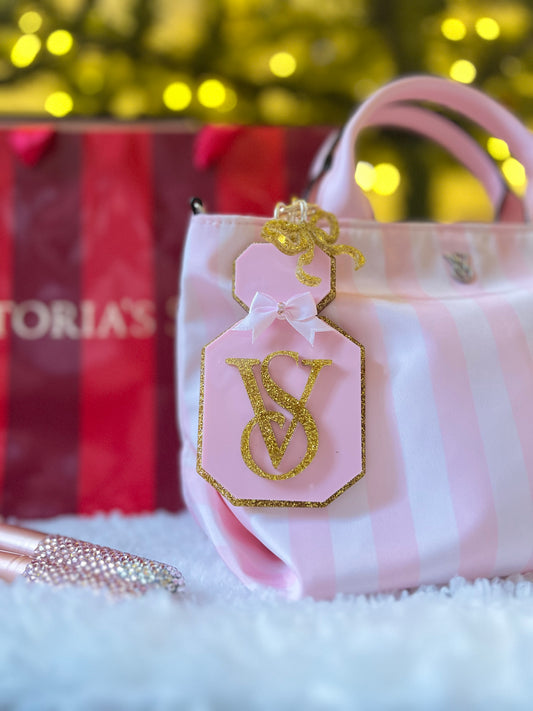Perfume Bottle Bag Charm | Golden Glam | With Bow