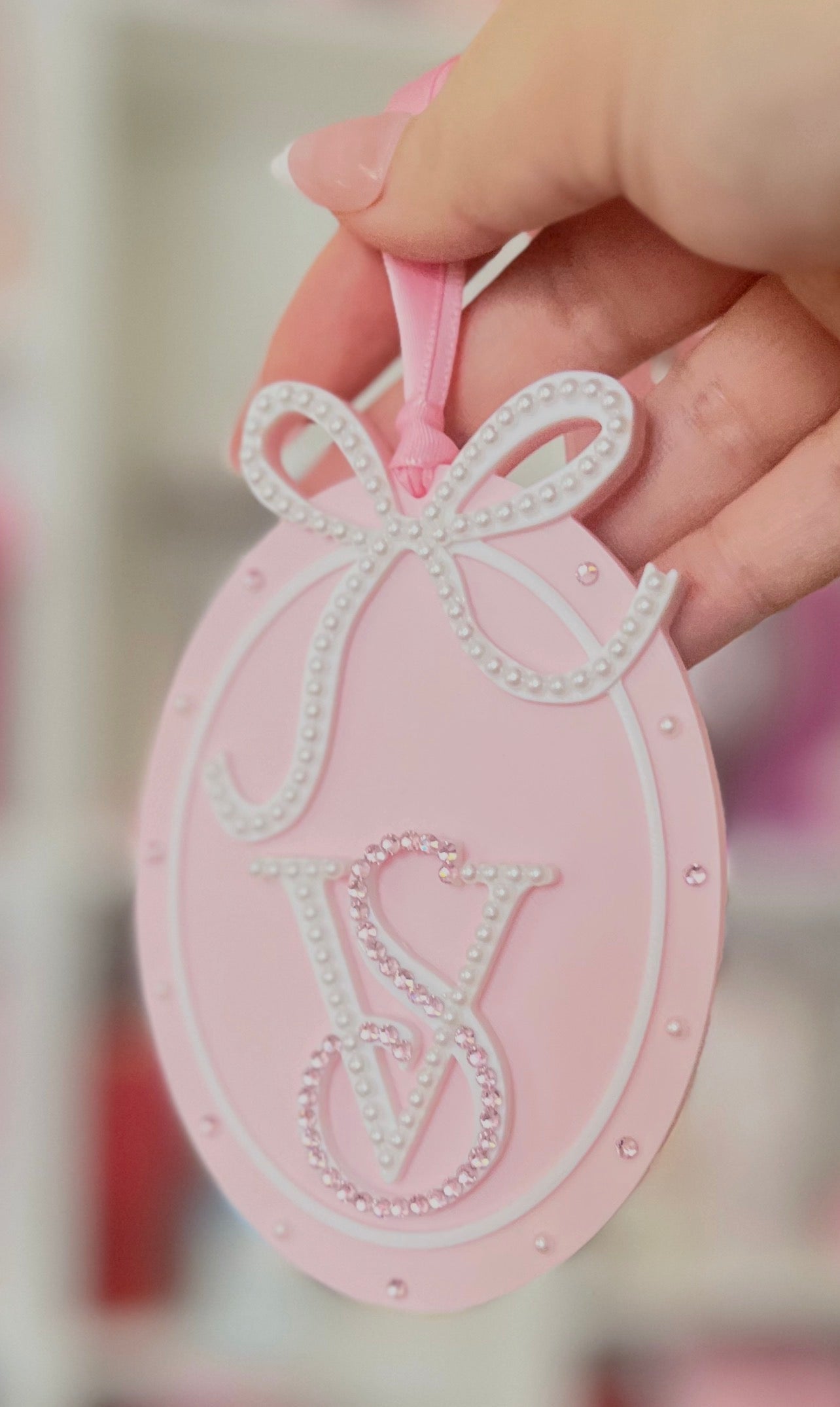 Pink Ornament | Pearls & Rhinestones