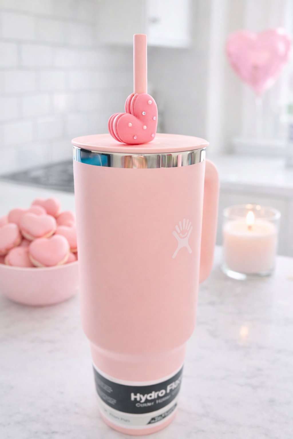 Sweetheart Macaron Straw Topper