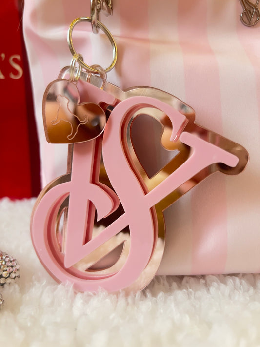 Rose Gold Mirror Bag Charm