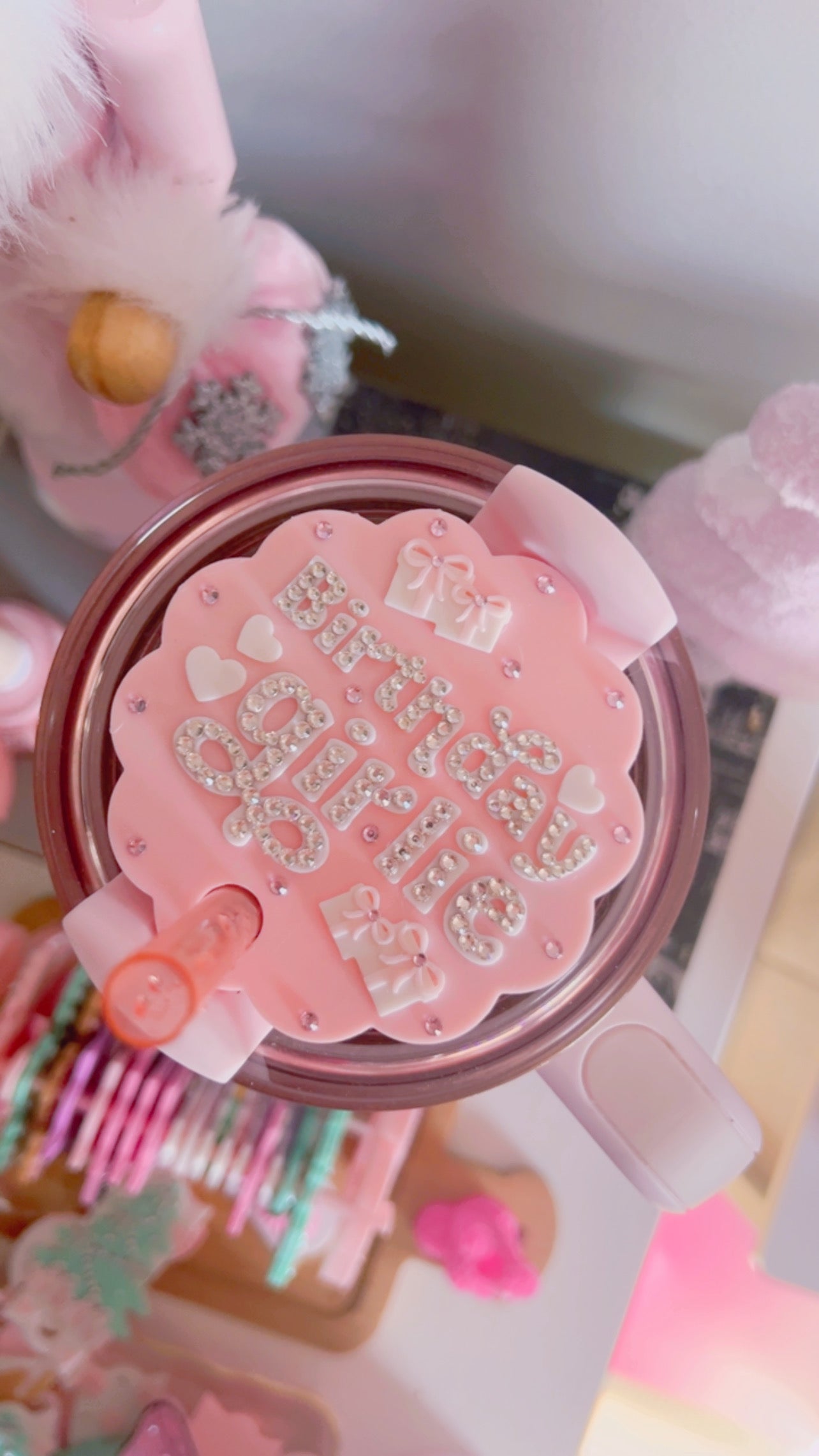 Luxury Stanley Lid Topper | Birthday Girlie