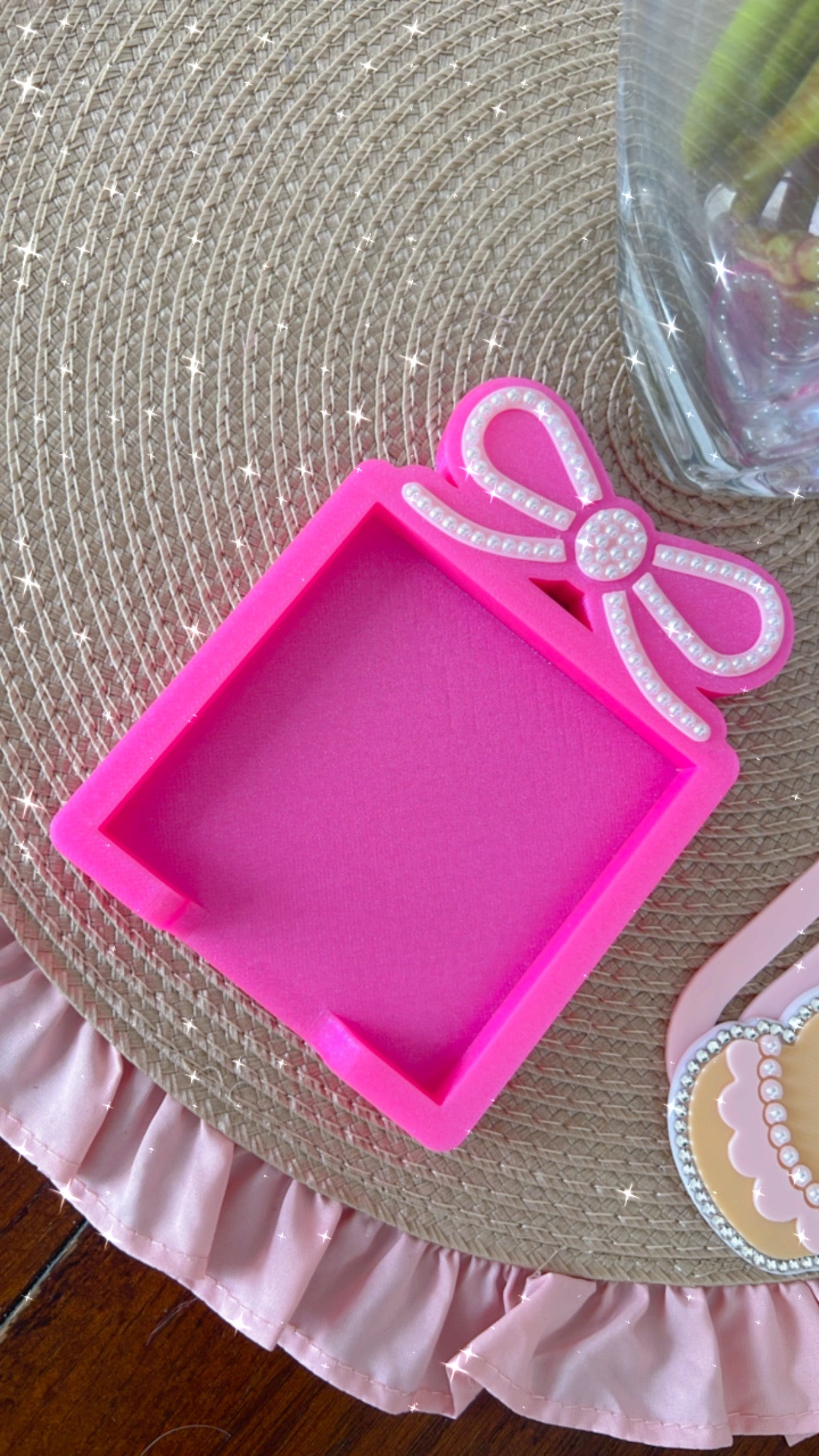 ✨ Bow Bliss Sticky Note Holder + Customizable Stencil ✨