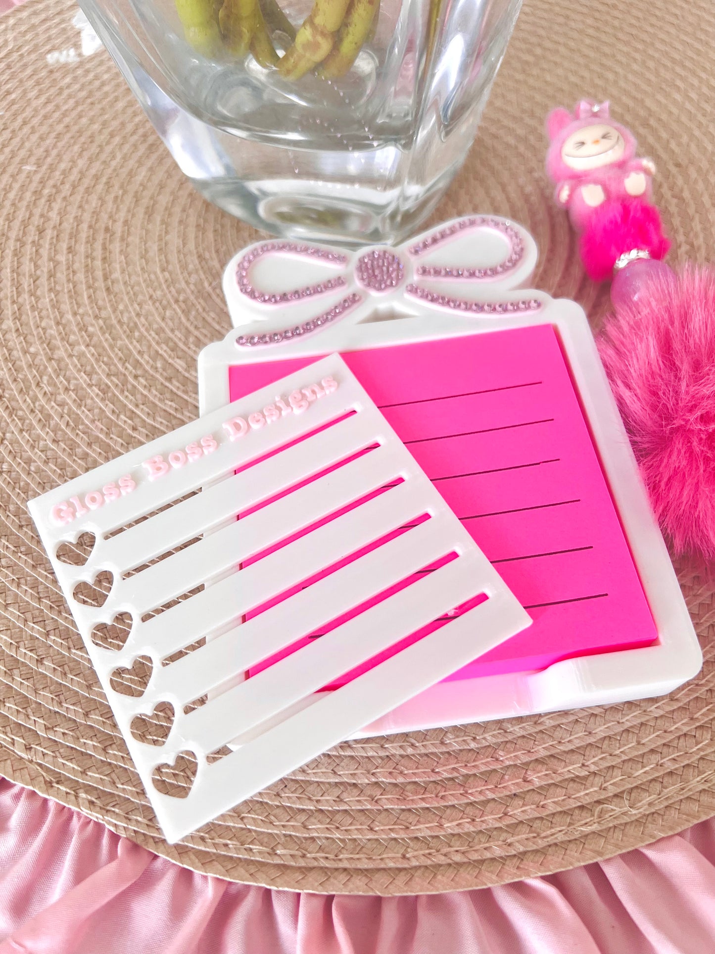 ✨ Bow Bliss Sticky Note Holder + Customizable Stencil ✨