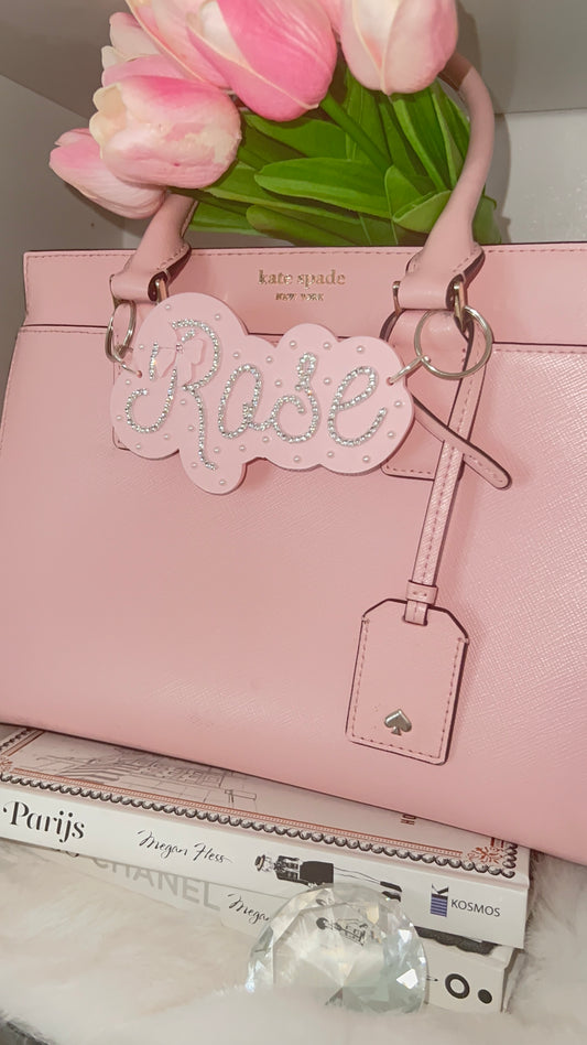Name Bag Charm | Sparkles & Pearls