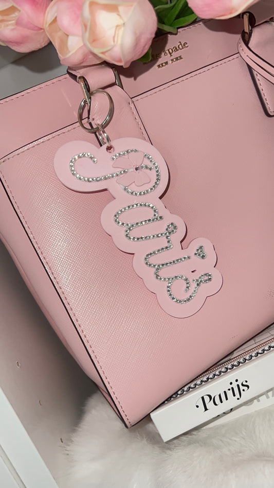 Paris Bow Bag Charm | Sparkle | Vertical