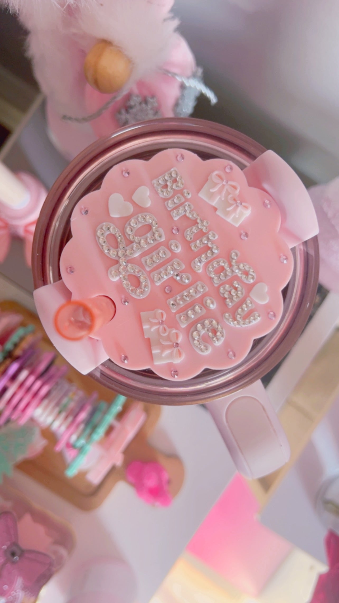 Luxury Stanley Lid Topper | Birthday Girlie