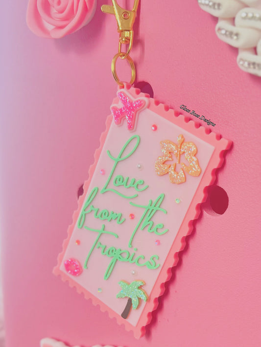 Love From The Tropics Bag Charm | Keychain | Bogg Bag Charm | Stanley Lid Topper | Bundle Options Available