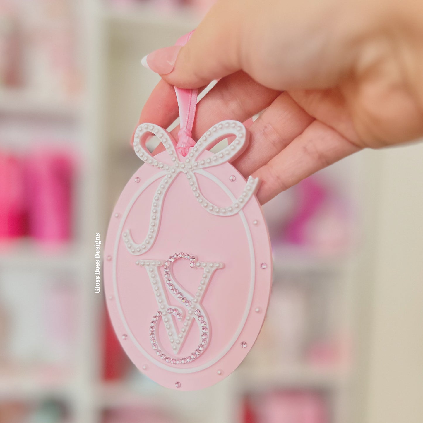 Pink Ornament | Pearls & Rhinestones