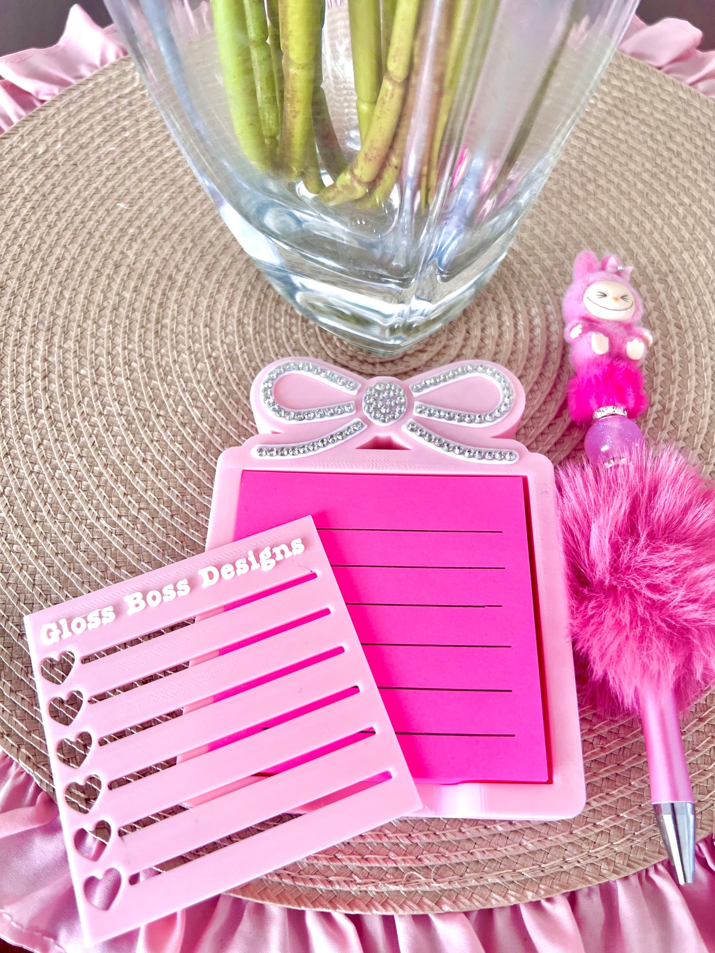 ✨ Bow Bliss Sticky Note Holder + Customizable Stencil ✨