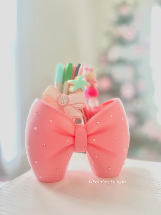 The "Gloss Boss" Signature Rhinestone Bow Organizer