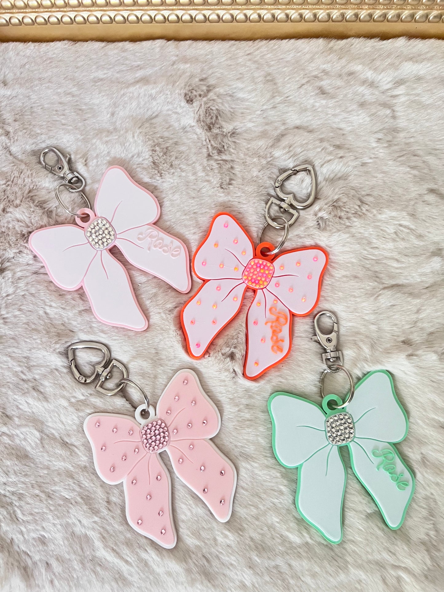 Luxury Sparkle Bow Bag Charm | Customizable