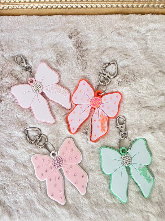 Luxury Sparkle Bow Bag Charm | Customizable
