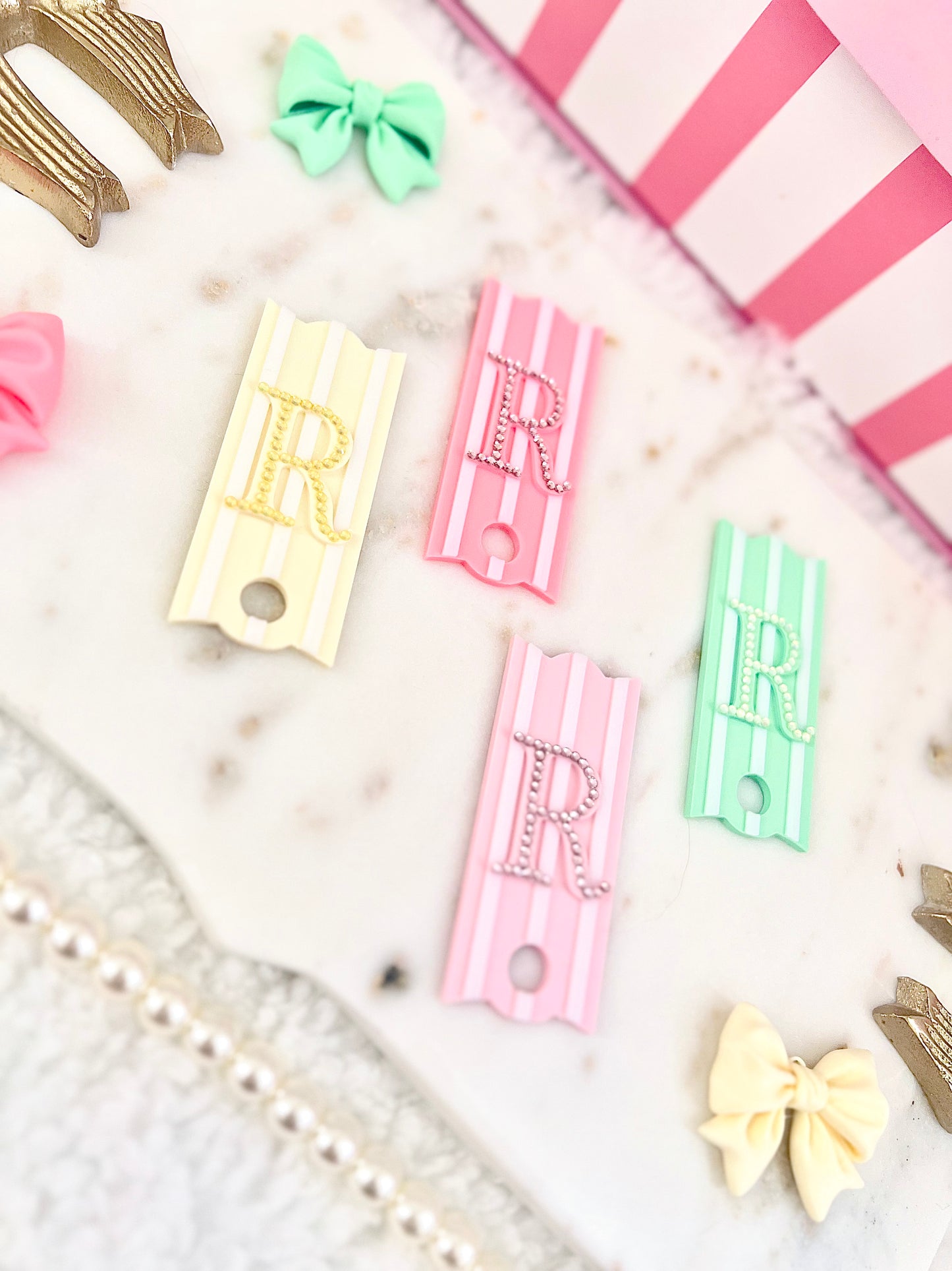 Stanley Lid Topper | Summer Stripes | Personalized with Initials
