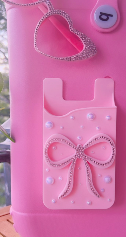 Bogg Bag Phone Holder | Sparkly Bow & Faux Pearls