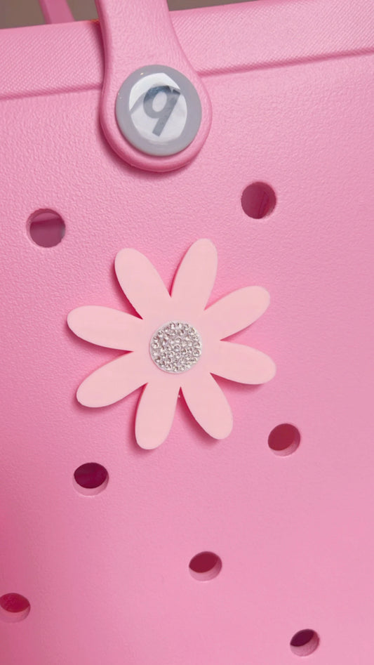 Bogg Bag - Simple Modern Beach Bag Accessories | Sparkly Flower Charm